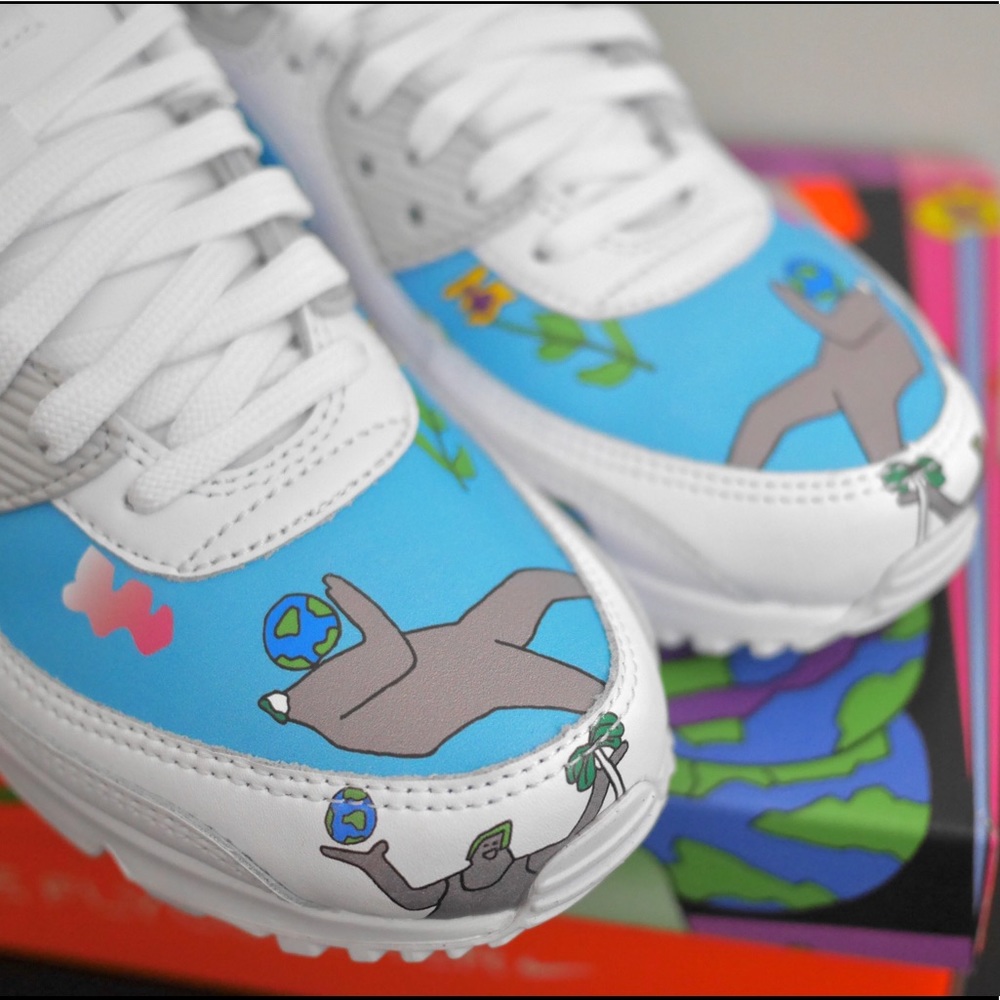 Nike x Ruohan Wang AirMax 90 FlyLeather CZ3992-900 - Picture 3 of 6